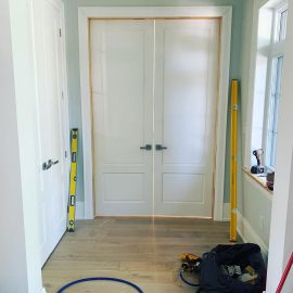 Whitfield Home Improvements: custom door fit an trim for these 8 foot tall doors